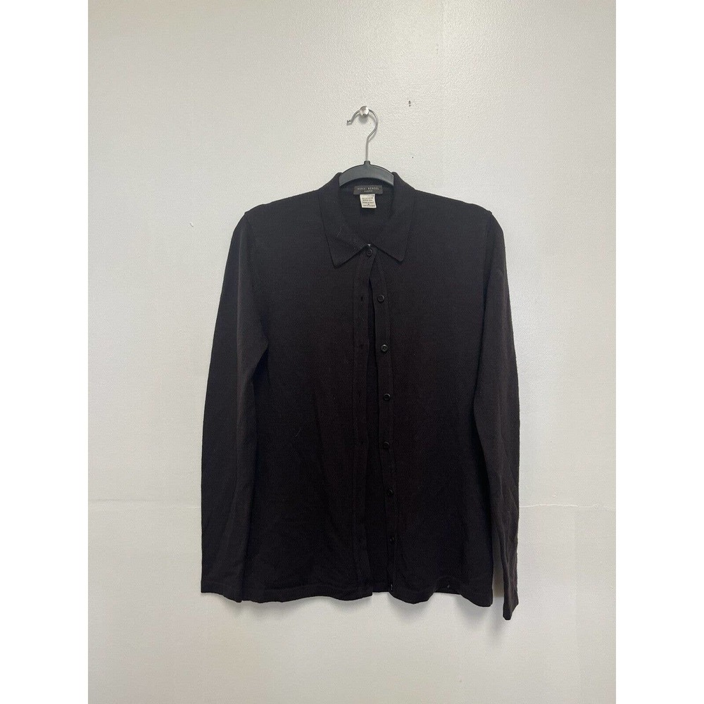 Vintage Henri Bendel Classics 100% Extra Fine Italian Merino Wool Brown Cardigan